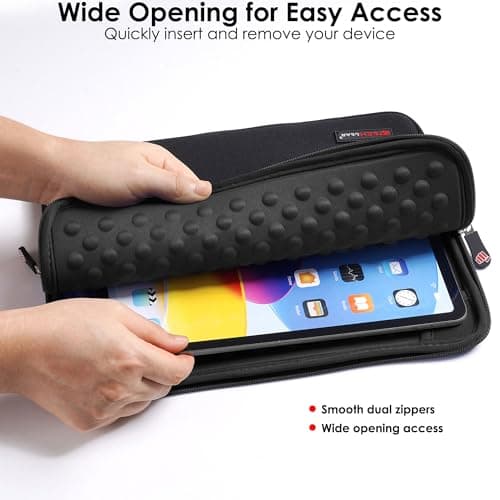 TECHGEAR Neoprene Zipped Sleeve Case Cover 11-13", Anti-Shock Lining fits iPad Pro 13 / Pro 12.9, Samsung Tab S10/S9/S8 Plus S9 FE+ 12.4", Book 12", Surface Pro 11/10/9/8/7, MacBook 13, 11" Laptops — view 4