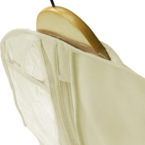 HANGERWORLD 72 Inch Ivory Extra Wide Breathable Wedding Dress Bridal Gown Garment Cover Bag with 14 Inch Gusset — view 3