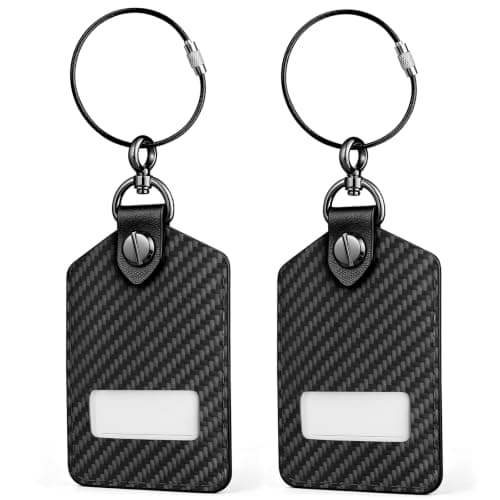 T-carbon 2-Pack Leather ID Luggage Tags for Travel Bag Suitcase