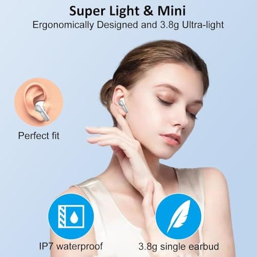 Ordtop Bluetooth 5.4 Earbuds, Stereo Wireless Headphones, 50+Hrs Deep Bass — view 5