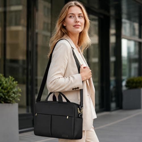 RAINYEAR 15.6 Inch Laptop Bag for Women Large Capacity Briefcase — view 3