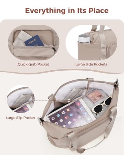 WANDF Foldable 45x36x20 Easyjet Cabin Bag, Underseat Hand Luggage,Khaki — view 6