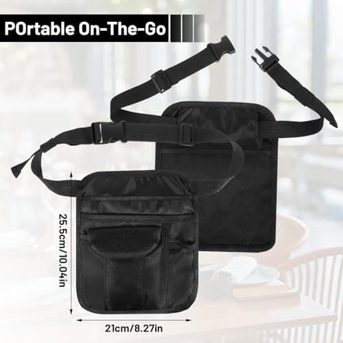 Chsoejuf Serving Apron, Restaurant Waiter Waist Pouch Bag with Pockets — view 2