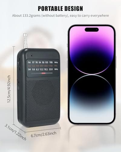 Portable Radio Small, AM/FM/SW Battery Radio Pocket with Excellent Reception and Headphone Jack, Mini Compact Walkman for Outdoor, Indoor & Emergencies — view 6