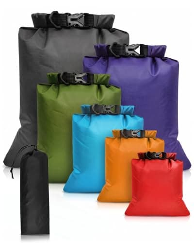 Evolpor 6-PCS Waterproof Dry Bag Set, Equipped with 8L,5L,3.5L,3L,2.5L,1.5L Large Capacity Tear Resistant Dry Bags, Waterproof Storage Bag for Hiking Camping Fishing Cycling (Multi Color)