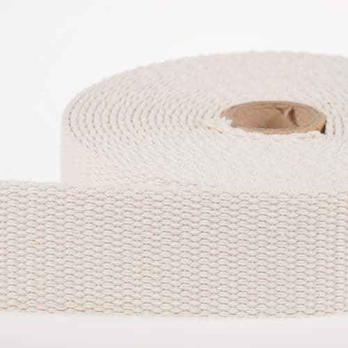 Shelver Heavy Duty Cotton Webbing Strap, 1 or 1.5 Inches and Colours, 5m (Ecru, 38mm) — view 2