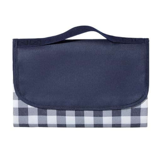 200x150CM Foldable Waterproof Picnic Mat with Carry Handle, Washable and Sandproof Outdoor Beach Blanket, Non-Slip Design for Garden, Camping, Hiking and Travel Use (Blue)