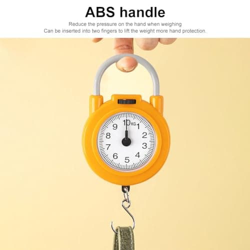 AVZYARDY 0.1KG Fishing Scale Portable Travel Luggage Weighing Scale with Hook Kitchen Tool 10KG Digital Electronic Hanging Hook Scale (Yellow) — view 5