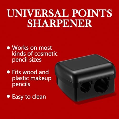 Faccito 6 Pack Makeup Pencil Sharpener with Cover, Lip Liner Cosmetic Eyeliner Pencil Sharpener, Double Hole Points Manual Tools for Eyeliner Lipliner, Multi Colors — view 3