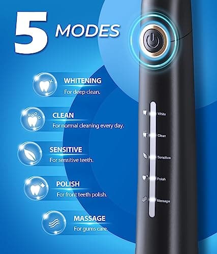 Electric Toothbrush with Travel Case 8 Brush Heads Rechargeable — view 4