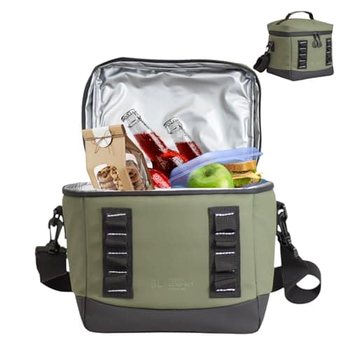 Bordlite 8L Insulated Cooler Bag Khaki – Leakproof Lunch Bag with Waterproof Lining, Thermal Insulation, Adjustable Shoulder Strap, Compact Picnic Travel Cooler for Drinks & Food