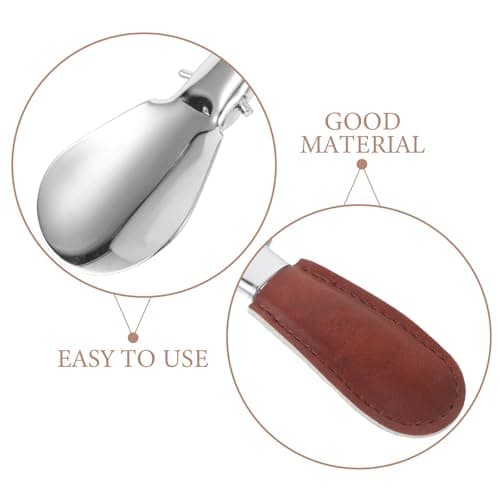 Folding Shoehorn with Fake Leather Case Portable Stainless Steel — view 3