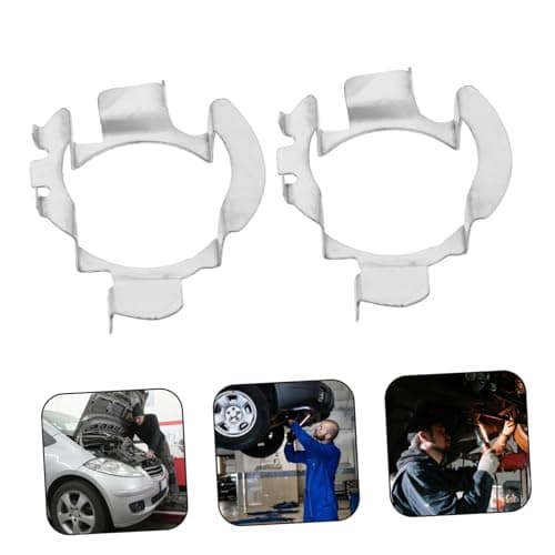 ELAYARD 2pcs LED Bulb Base Retainer Clips for Car Head Lights, Sturdy Iron Material, Silver Colour, Not Easy to Deform or Break, Suitable for LED Headlight Bulbs — view 4