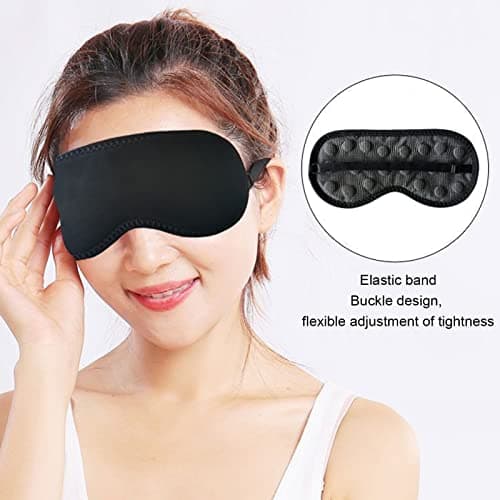 Blackout Eye Mask, Black Magnet Blindfold Sleep Mask Eye Shade Cover with Adjustable Strap for Home, Travel, Nap, Work, Magnetic Therapy, Headache Relief, Helps Sleep Better Women Men — view 4
