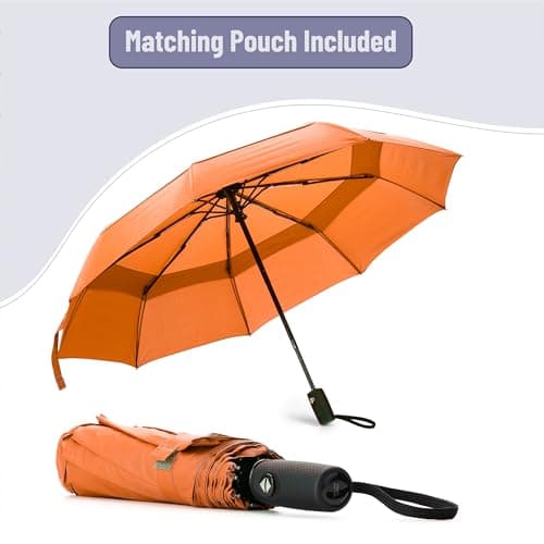 Mr. Pen Windproof Travel Umbrella - Orange, Automatic, Compact, Rain & Windproof — view 6