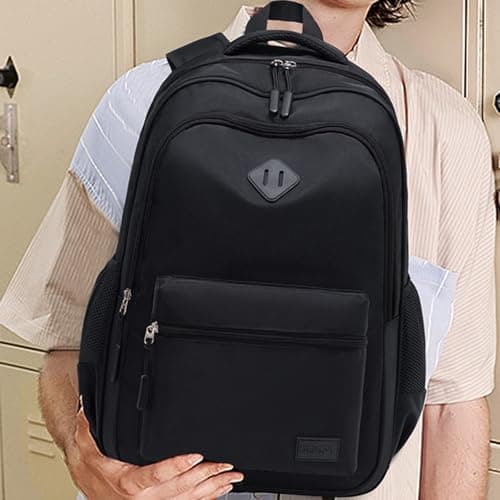 School Bags For Boys Secondary School,Usb Port Black Backpack For School College And Travel: Waterresistant Bookbag With 8 Compartments — view 5