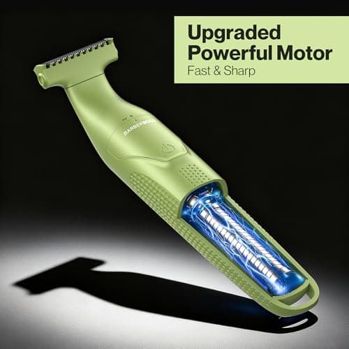 BarberBoss 3-in-1 Men’s Precision Trimmer, Beard and Hair Grooming Kit for Men, Body Groomer, Nose & Ear Trimmer, Rechargeable Cordless Shaver with USB Charging, 3-in-1 Men’s Shaver (Green) — view 6