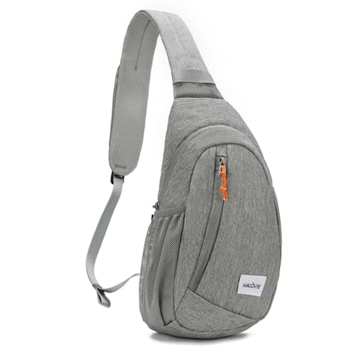 HALOVIE Anti Theft Sling Bag RFID Crossbody Bag Travel Sling Backpack Lightweight Shoulder Chest Bag for Hiking Walking