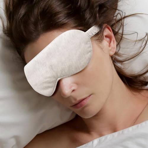 Sleeping Mask, Eye Masks for Sleep, Beige Organic Cotton Sleep Mask Lightweight and Comfortable Elastic Eye for Nighttime Sleeping, Traveling Suitable for Men Women, Cotton — view 6