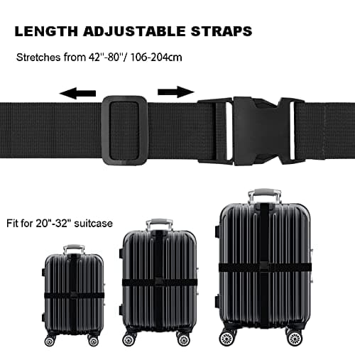Newthinking Luggage Straps 4 Pack, 3.8x200CM Adjustable Suitcase Straps — view 2
