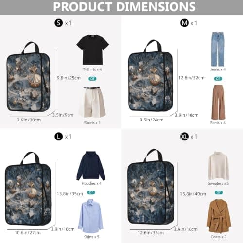 Winter Wonderland Print 4 Set Expandable Packing Organizers For Luggage Suitcase Travel Accessories — view 3