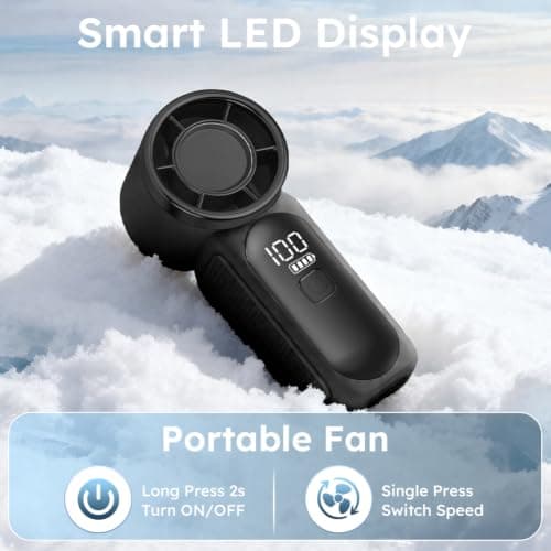 AUAUY Portable Handheld Mini Fan, 6 Adjustable Fan Speeds(Black) — view 6