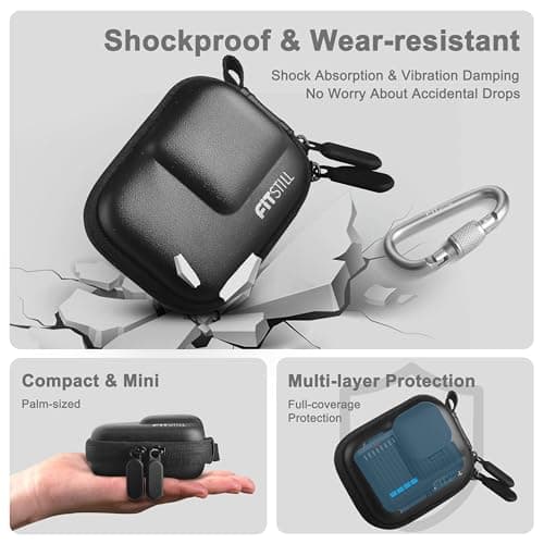 FiTSTILL PU Mini Carrying Case&Silicone Sleeve Rubber Protective Case for Go Pro Hero 4K 2024,Replace Battery Side Cover&Lens Caps&Lanyard&Screen Protectors for Hero4K Action Camera Accessories Kit — view 5
