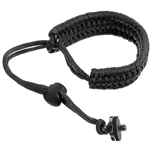 Amaxiu Camera Wrist Strap with 1/4 Inch Screw, Adjustable Nylon Lanyard for Action Camera & 360 Cameras, Anti-Drop Hand Strap for Digital Cameras and Gimbals, Black