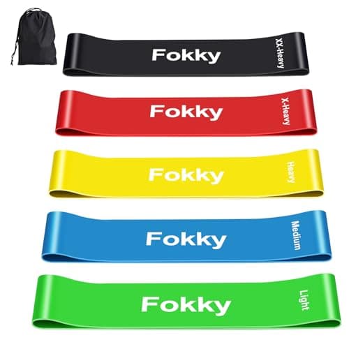 Fokky Resistance Bands, 5 Pcs Natural Latex Exercise Bands