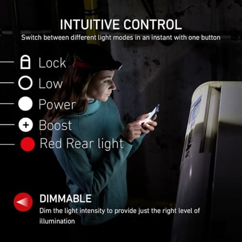 Ledlenser H7R.2 Rechargeable LED Head Torch, Super Bright 300 Lumens Headlamp, IPX6, Up to 30 Hours Run Time, Powerful Strobe Self Defense Feature, Camping Headlight, Running Torch, Hiking Equipment — view 3