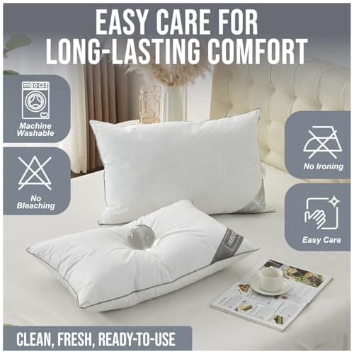 GC GAVENO CAVAILIA Hotel Collection Soft Pillow 5 Pack | Bounce-Back Neck Support Pillow With 100% Cotton Cover | Hypoallergenic Hotel Quality Pillows For Sleeping Back & Side Sleepers Pillow 74x48cm — view 6