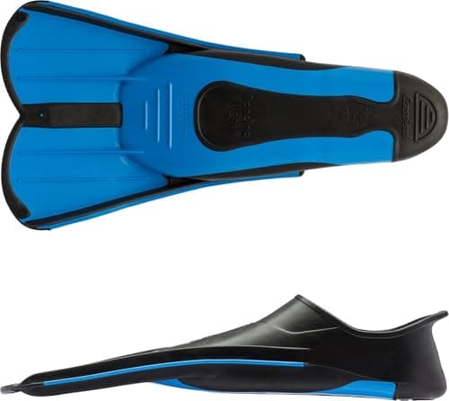 Cressi Light Fins Short Swimming Fins - Agile Training Flippers for Muscle Conditioning - Lightweight Travel Flippers - Compact Snorkel Blade - Blue - 39/40 (5.5/6.5) — view 3