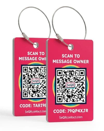 Smart Privacy QR Code Luggage Tag | Customizable Travel Suitcase Tags for Women and Men with GPS Locator