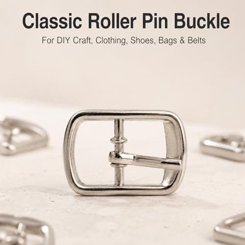 LKTFATD 20 Pcs Metal Classic Buckles, Roller Pin Design Adjustable Replacement Hardware, 20x14mm for DIY Crafts, Clothing, Shoes, Bags, Belts and Handmade Accessories — view 3
