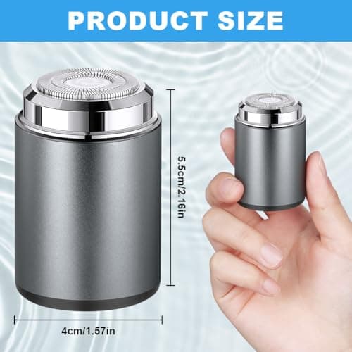 AOOWU Mini Portable Electric Shaver, Electric Mini Shavers for Men, Waterproof Portable Shaver, Compact Electric Razor for Men, USB Rechargeable Shaver Electric Beard Trimmer for Home Travel Business — view 2