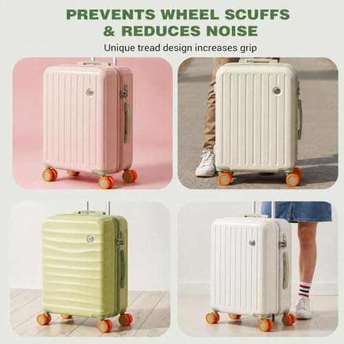 Wanmu 8 Pcs Luggage Wheels Covers, Anti-Noise Silicone Wheel Protective Covers for 2-2.4'' Spinner Wheel, Wear-Resistant Travel Carry On Luggage Suitcases Wheels Protector (Orange) — view 5