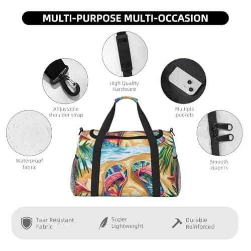 Summer Flip-Flops Large Capacity Travel Storage Bag Lightweight Hand Carry Bag Overnight Storage Bag Unisex Travel Bag — view 5