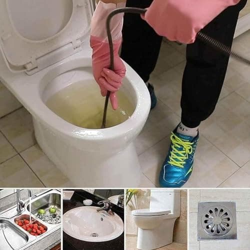 Spring Sewer Dredging Tool, Clog Remover Snake Drain with Drill Adapter, Spring Pipe Dredging Tools Drain Hose Cleaner Sticks Cleaner, for Kitchen Sink Bathroom Tub Toilet Clogged (3m) — view 6