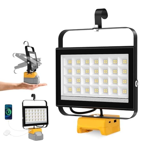 ILIKEPOW Cordless Work Light Compatible with dewalt Battery for Workshop