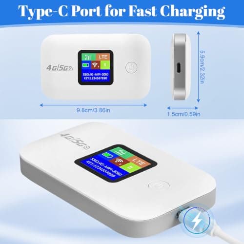 Foreverup 4G/5G LTE WiFi Router, Portable WiFi Travel Router, 3000mAh, 150Mbps, WiFi Device with SIM Card Slot for 10 Users, Pocket WiFi Hotspot for Travel, Campers, Motorhomes — view 2