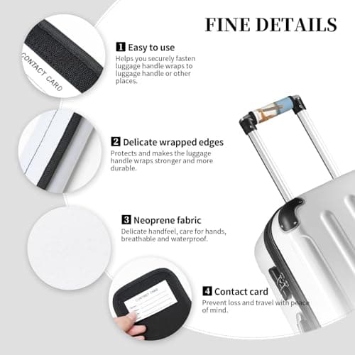 2 Pcs a Set Comfort Neoprene Flip Flop Handle Wrap Grips for Travel Bag Luggage Suitcase Door Handle — view 3