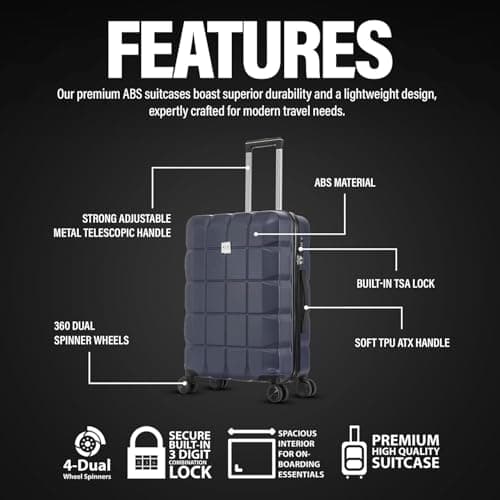 ATX Luggage Extra Large Suitcase Super Lightweight Durable ABS Hard Shell Suitcase with 4 Wheels and Built-in TSA Lock (Orange, 32 Inches,132 Liter) — view 2