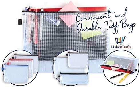 A5 Tuff Bag Zip Wallet Clear Plastic Wallets Zipped Pouch File Pencil Case Folder Water Resistant Reinforced Heavy Duty Mesh Bags (Fits A5-1 Pack) — view 5