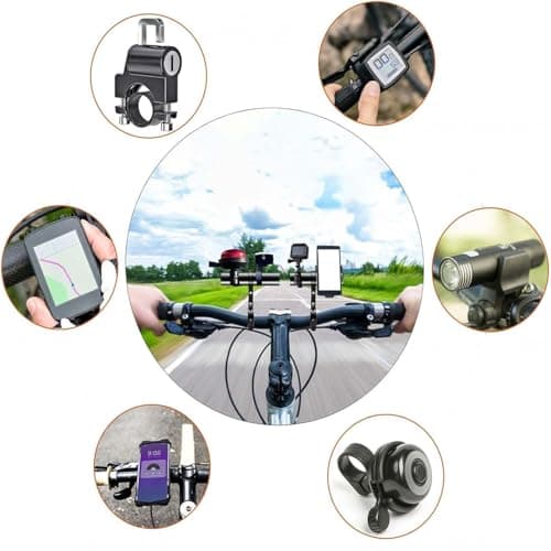 Wxinsheng 2 Pcs Aluminum Alloy Handlebar Extender Extension,for Bike,Bicycle Motorcycle,Long Cross Bar,Fits Handlebars,Lights,GPS,Phone Holder Accessories — view 2