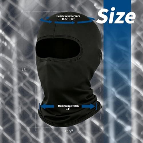 LONGKING Balaclava Ski Face Mask for Men– Skiing, Snowboarding, Motorcycle, UV Protection & Wind Protection Black — view 5