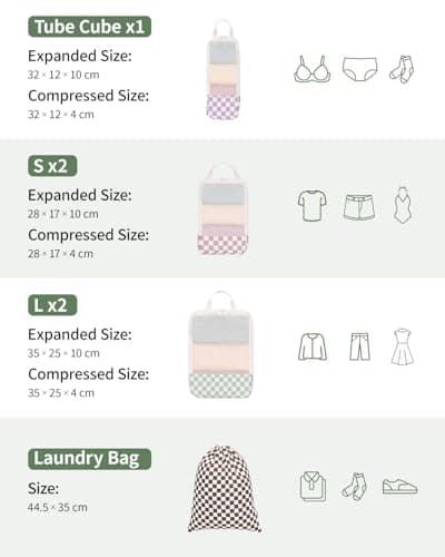 Narwey Packing Cubes for Suitcases, 6 Set Packing Bags for Travel Luggage — view 6
