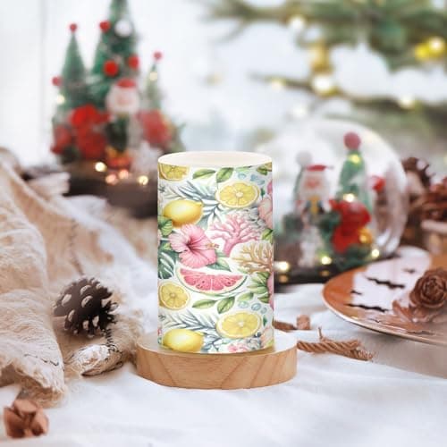 xigua Flameless Candles, Hibiscus Lemons and Corals Flickering LED Candles,2 Pack Battery Operated Candle with 18-Key Remote or Wedding, Table, Halloween, Christmas Decor — view 5