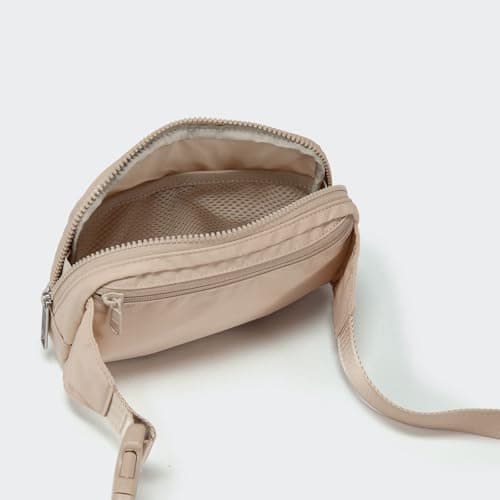 Pander Belt Bag Large 2L, Nylon Fanny Pack Purse for Women and Men with Adjustable Strap, Raw Linen, L, Solid — view 6