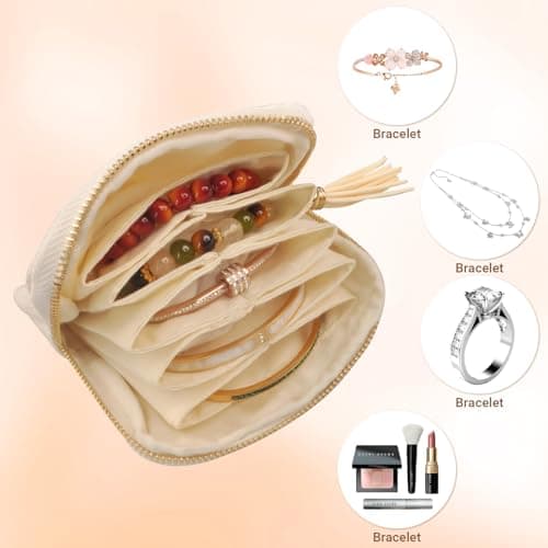 Lesbyit Travel Jewellery Organiser, Chenille Jewellery Pouch with Zipper — view 4
