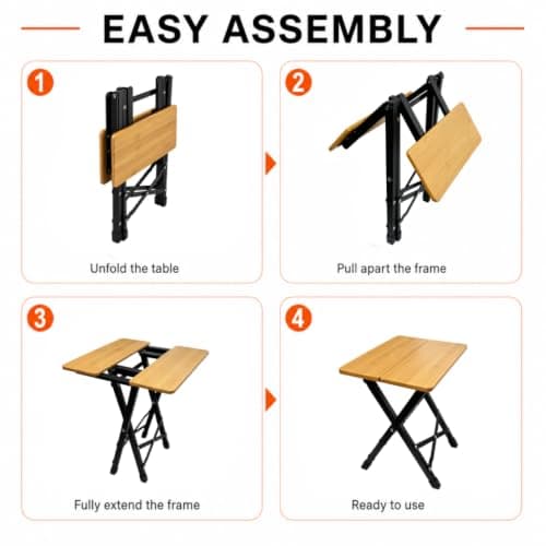 OLPRO Bamboo Camping Stool – Lightweight Foldable Tripod Stool with Aluminium Frame, Portable & Compact, Durable Bamboo Top, 2-Fold Design, Perfect for Camping, Festivals & Travel — view 3